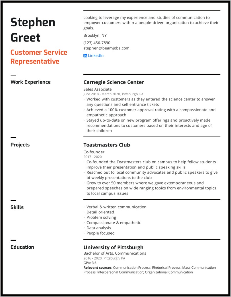Customer Service Resume Examples 2016
