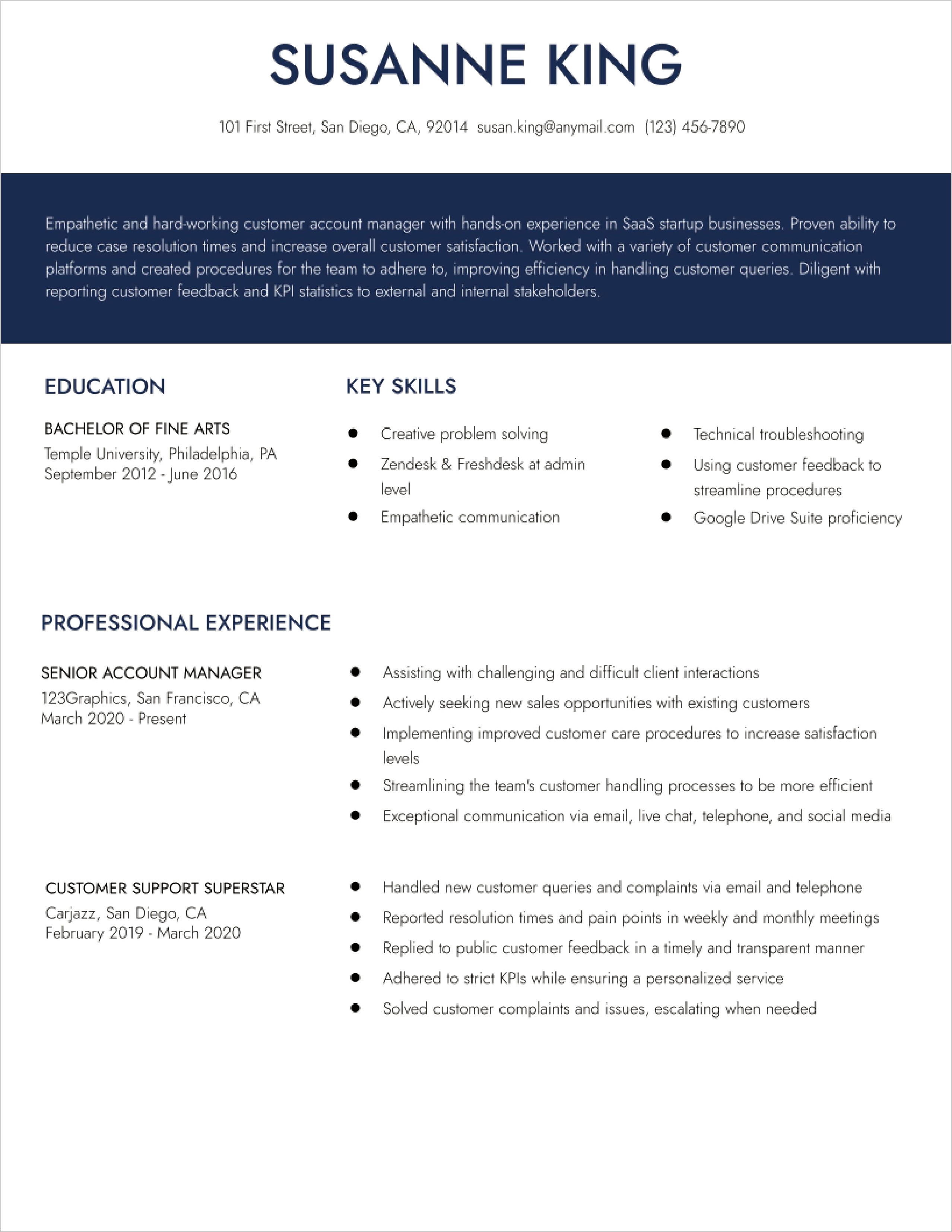 Customer Success Manager Resume Examples 2019