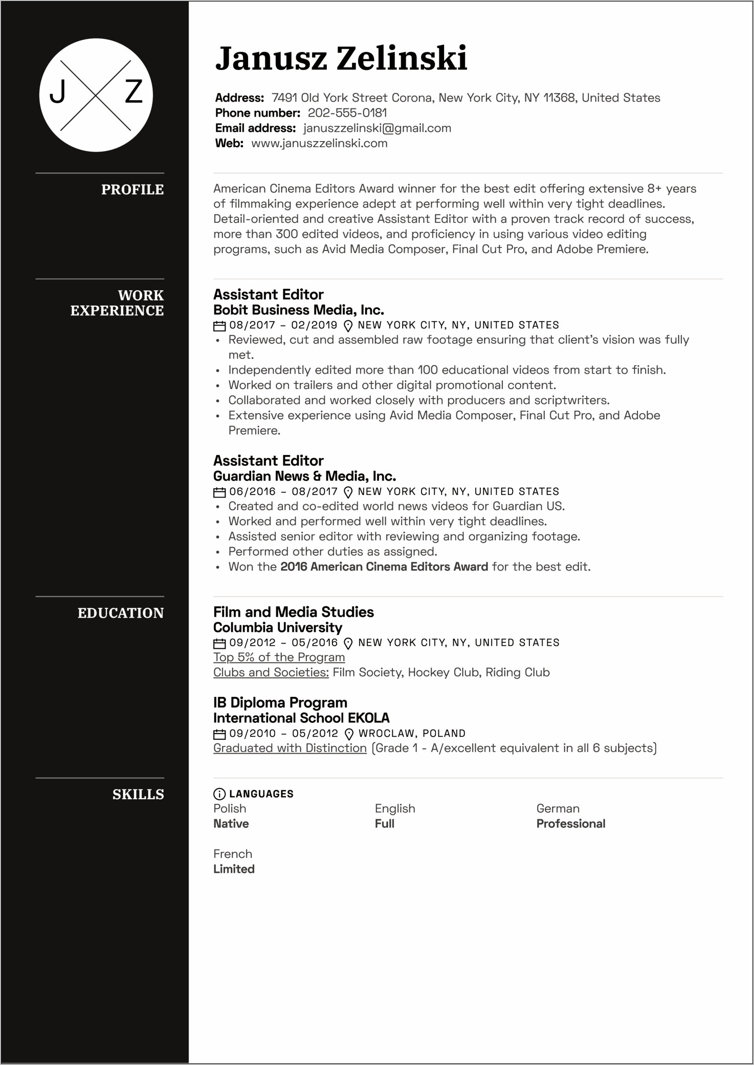 Cut Off Experience On Resume Examples