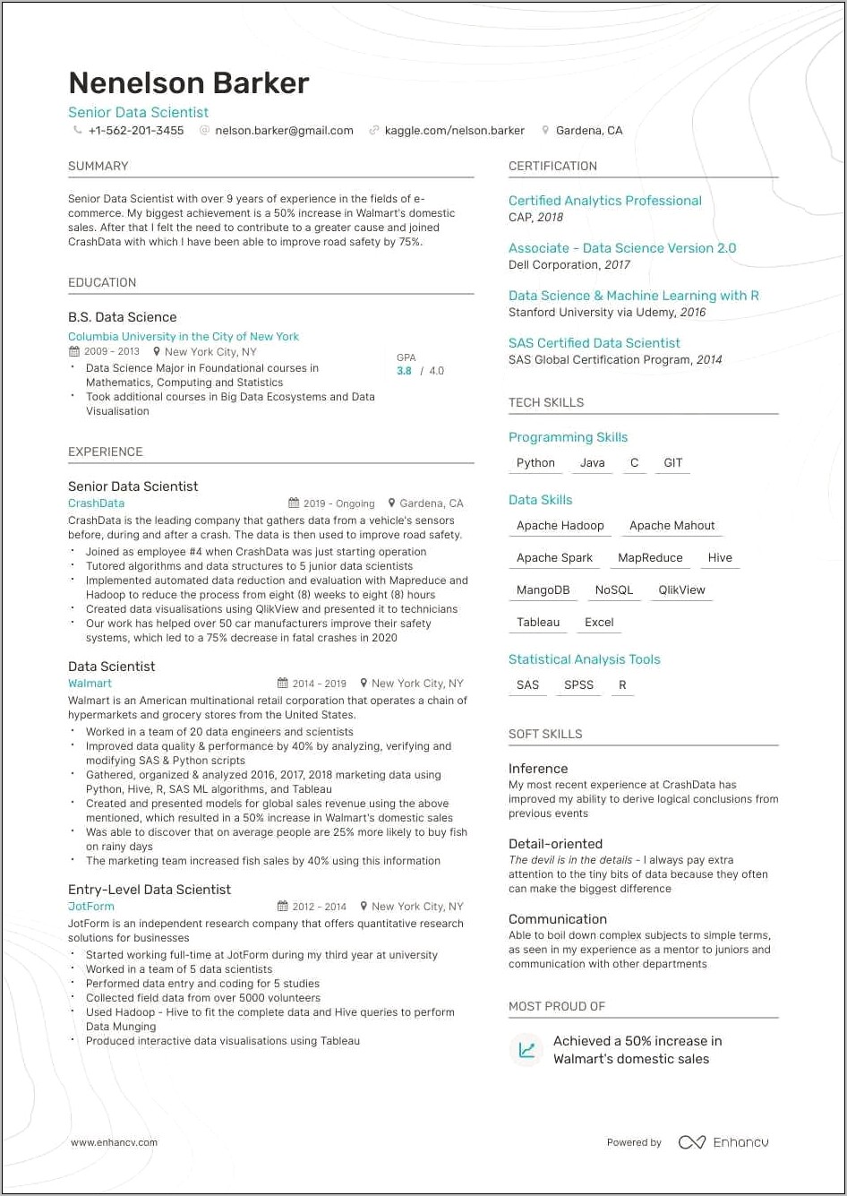 Data Science Resume Objective Statement