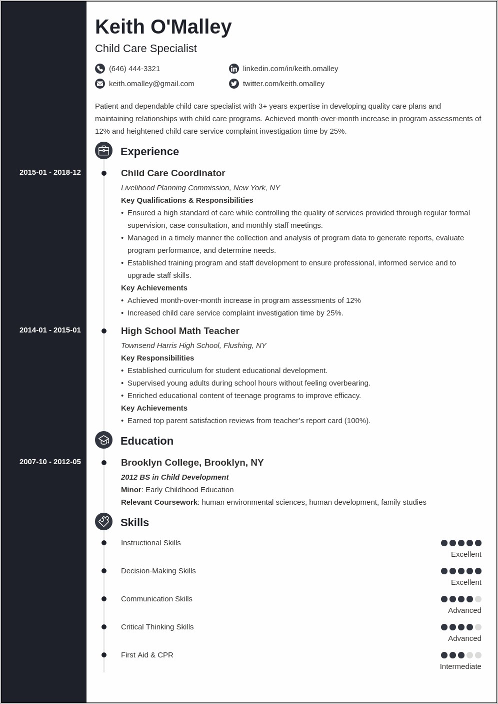 Day Care Center Objective Resume