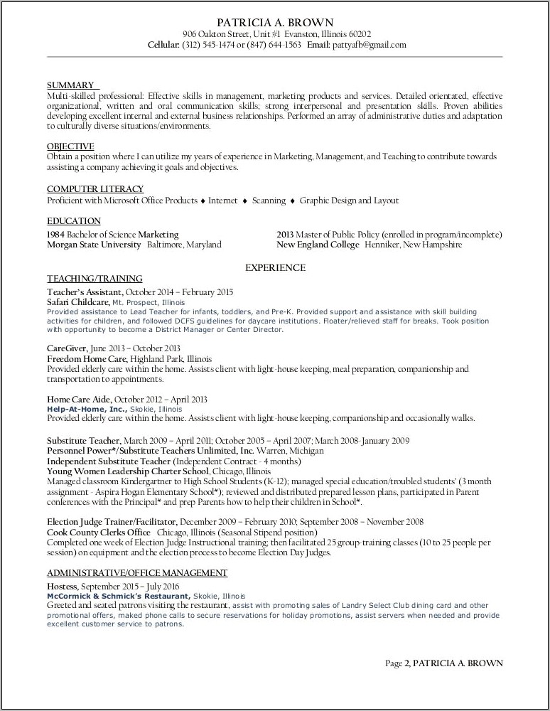 Daycare Floater Job Description For Resume