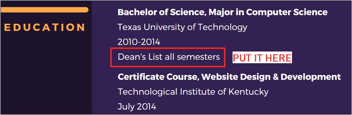 Dean's List Good For Resume
