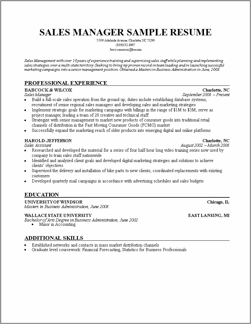 Delivery Manager Resume Sample Doc