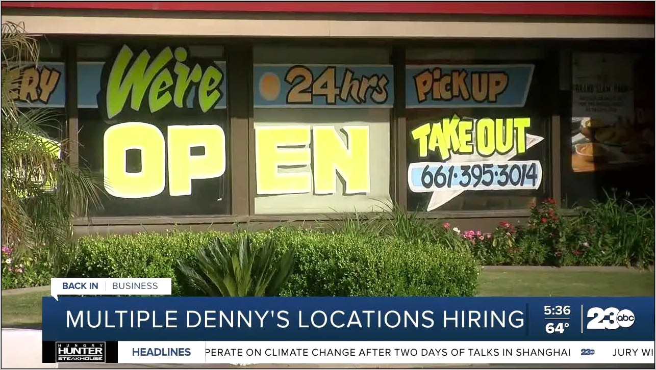 Denny's Job Description For Resume