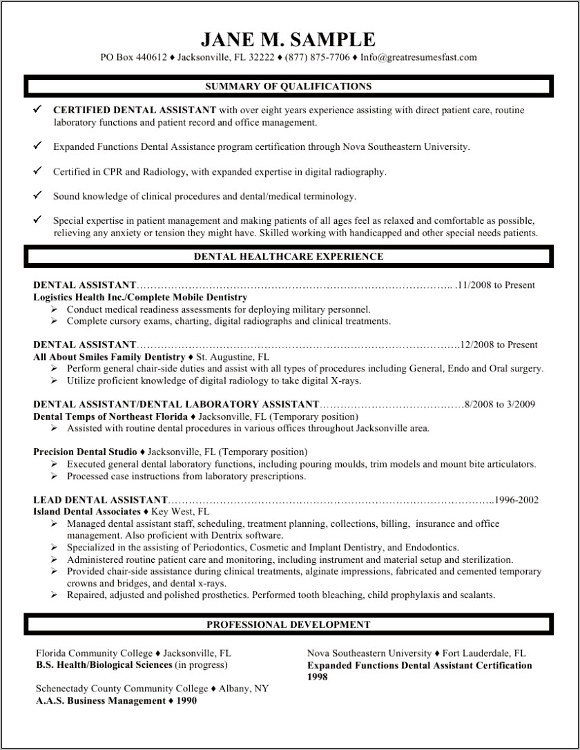 Dental Lab Manager Job Description Resume