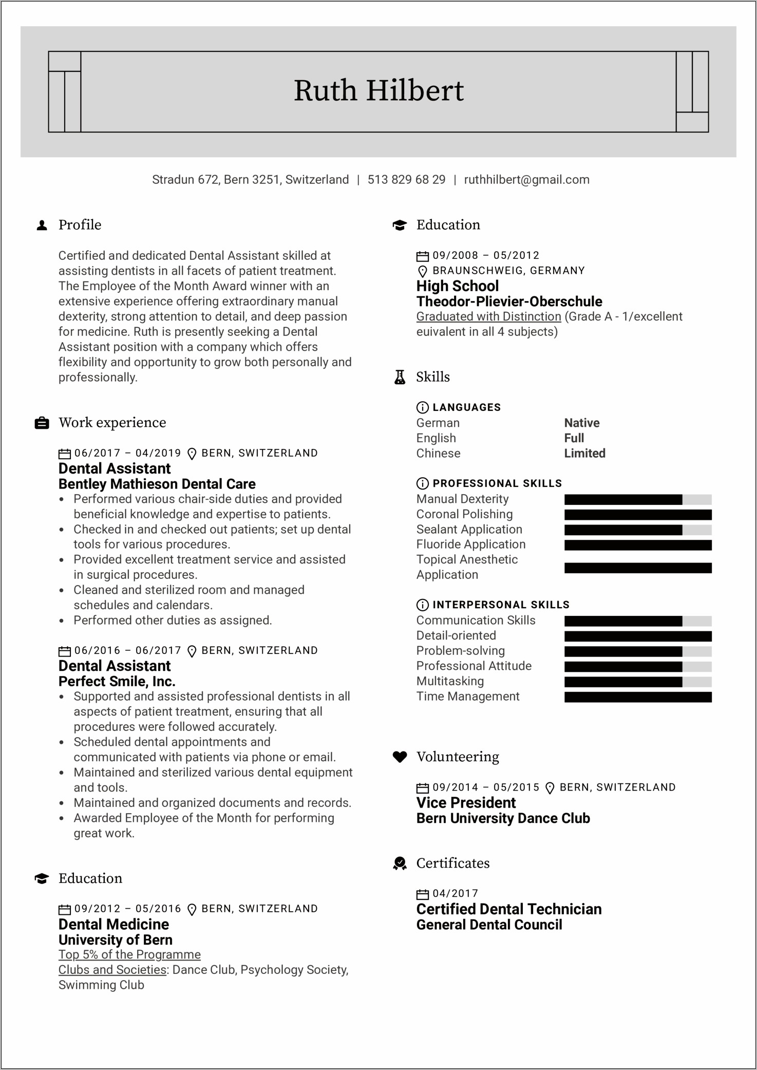 Dental Lab Technician Job Description Resume