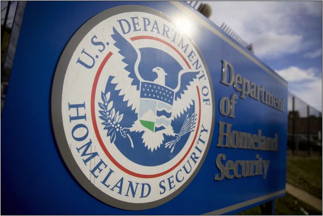 Department Of Homeland Security Resume Sample