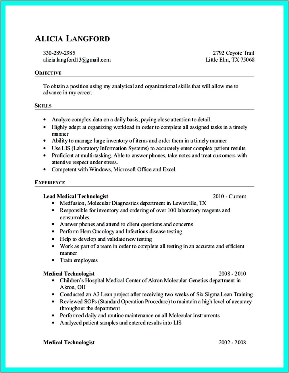 Describe Yourself Resume About Yourself Examples