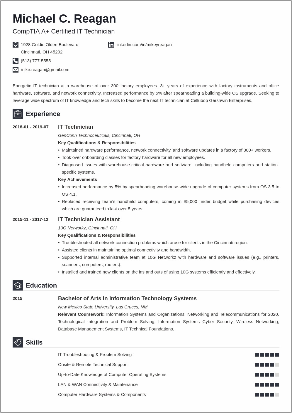 Desktop Support Technician Job Description For Resume