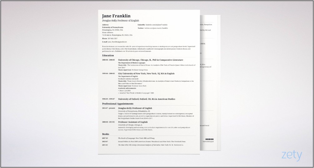Difference Between Resume Curriculum Vitae Template