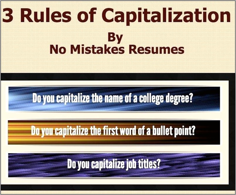 Do You Capitalize The Word Resume