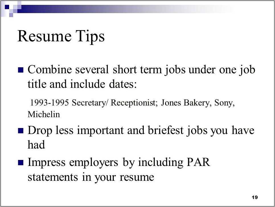 Do You Put Short Term Jobs On Resume