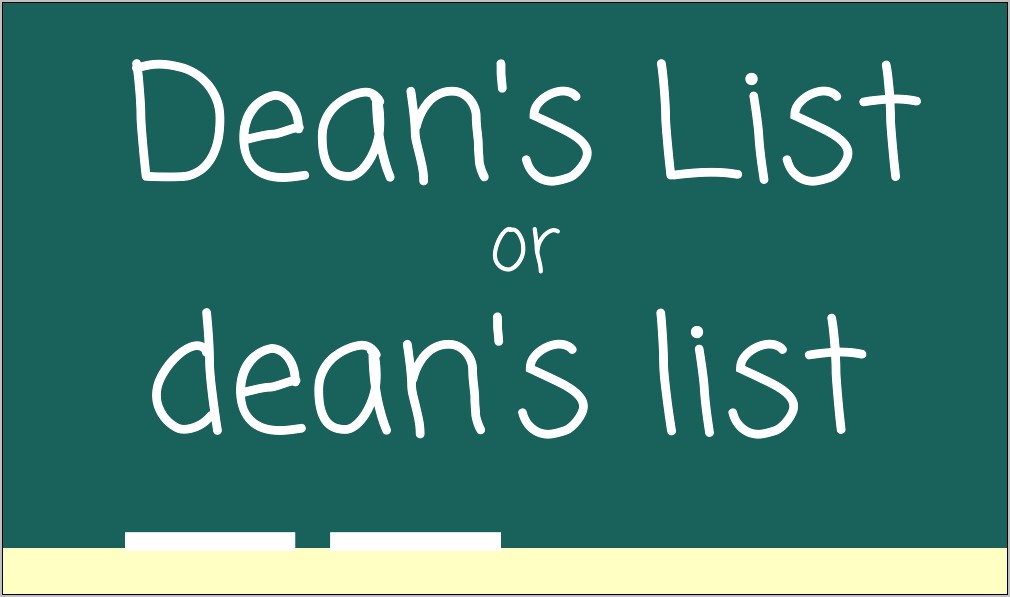 Do You Puts Deans List On Resume