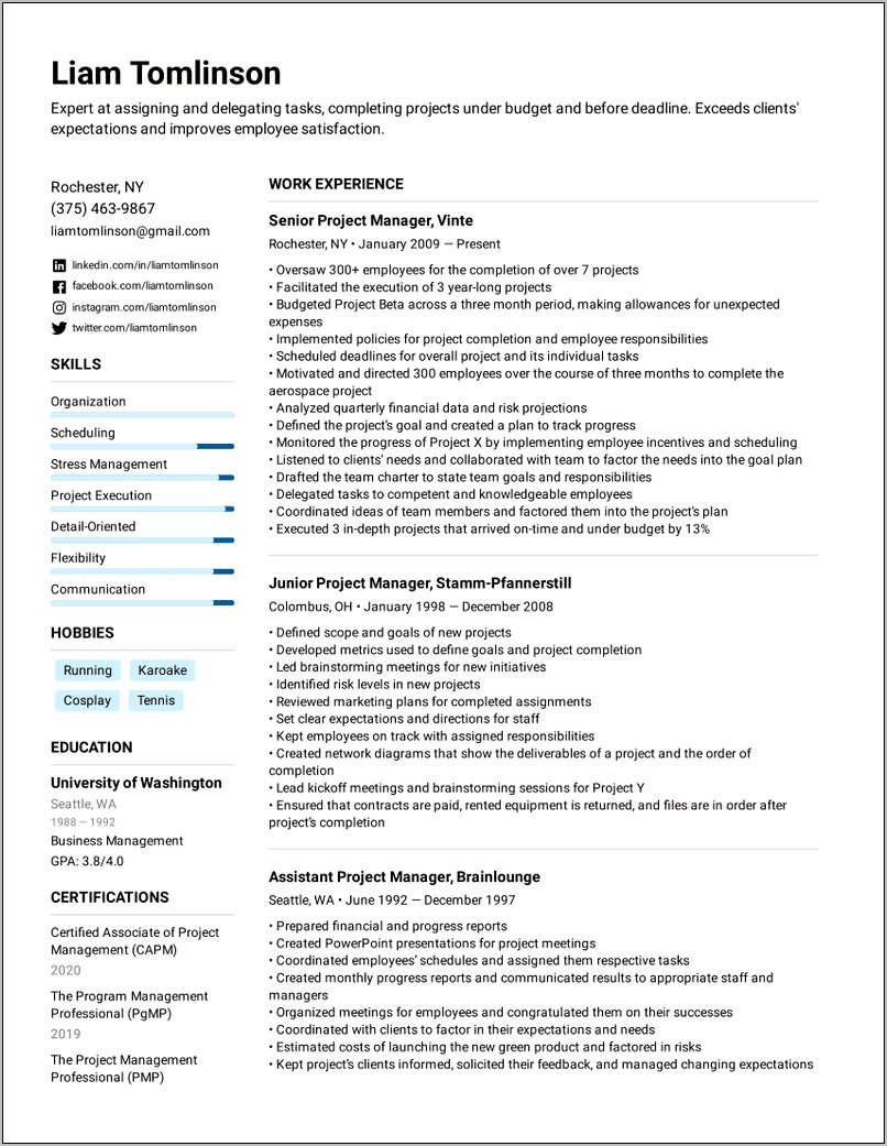 Does Capm Look Good On A Students Resume