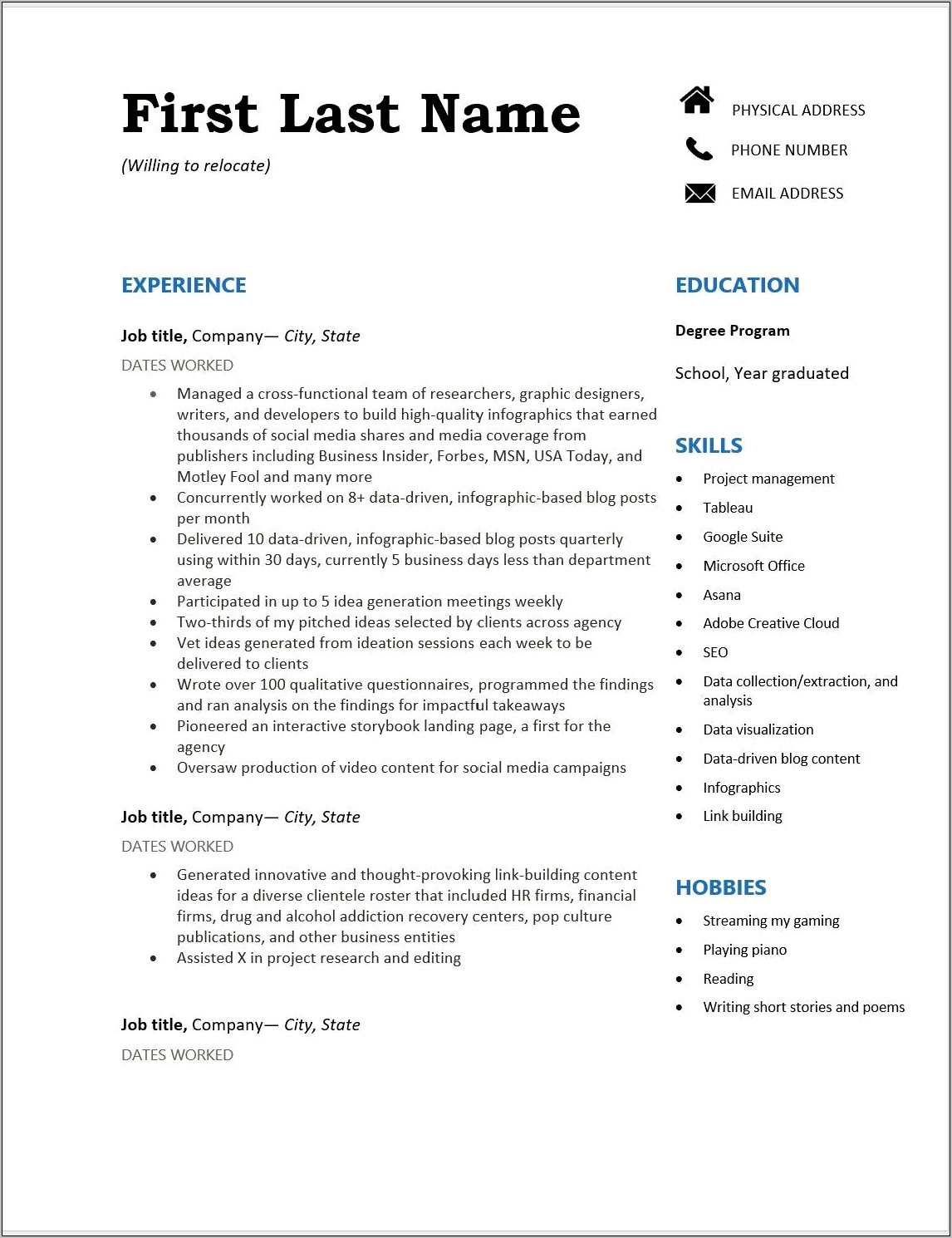 Does Irrelevant Work Experience Carry Weight On Resume