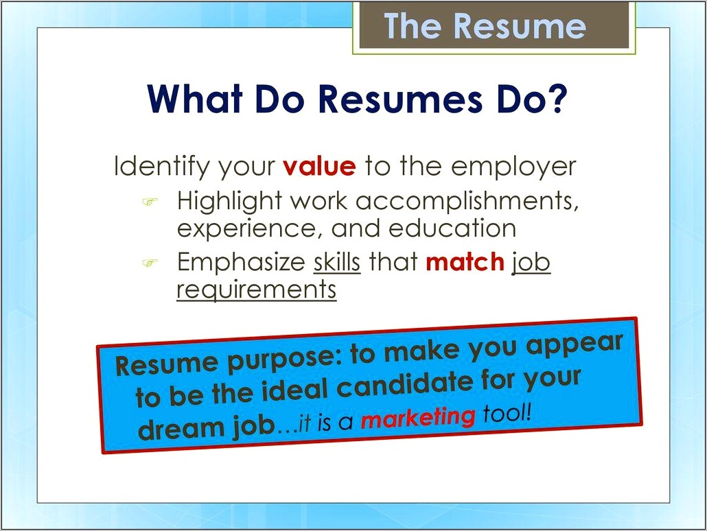 Dop The Resume Get A Job