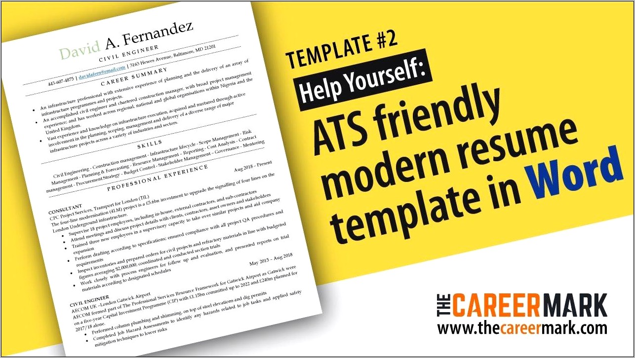 Download A Free Ats Friendly Resume Template