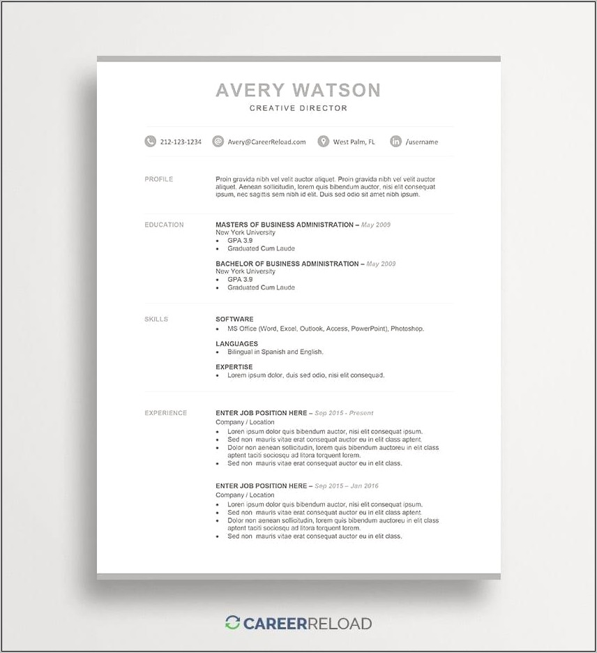 Download Free College Resume Templates