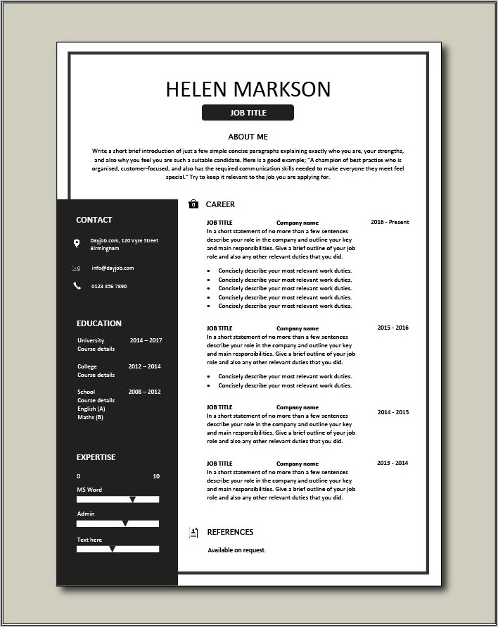 Download Free Resume Templates For Freshers