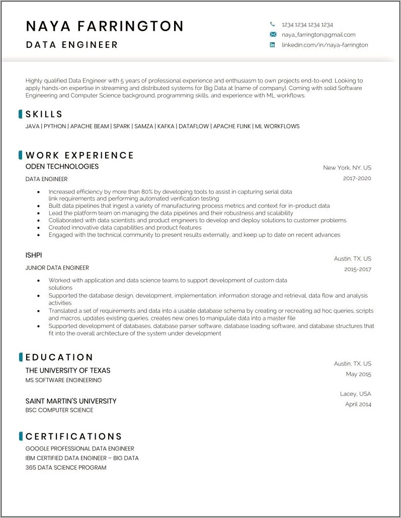 Download Resume Templates For Engineer