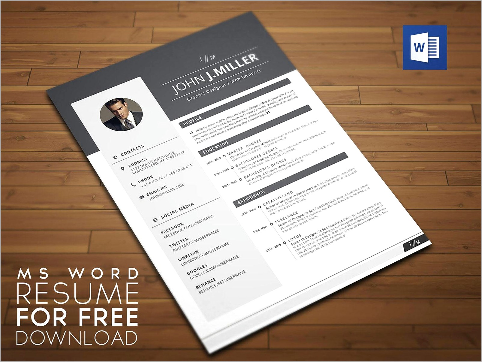 Download Resume Templates For Word Doc