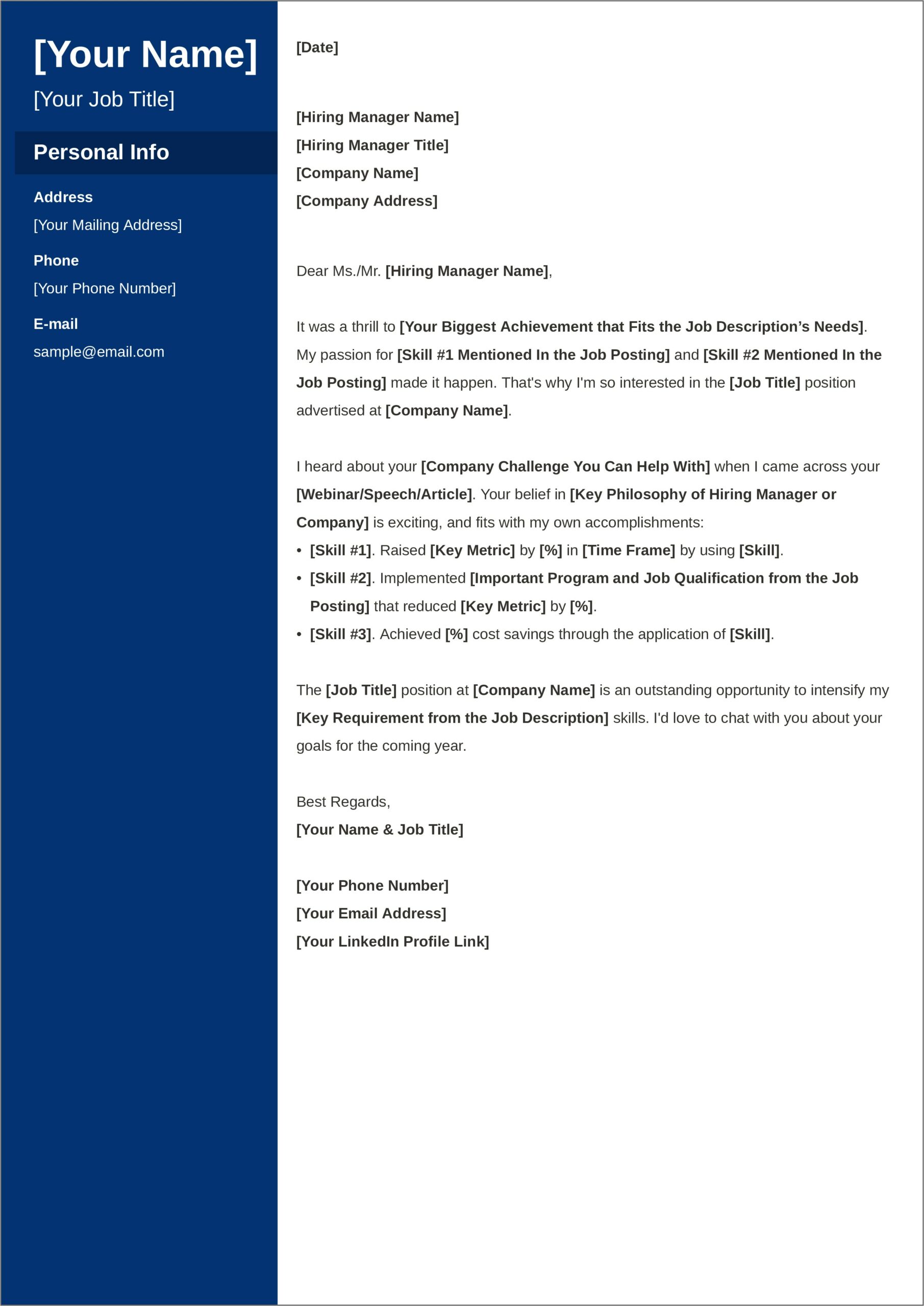 E Mail Resume And Cover Letter To Comapny