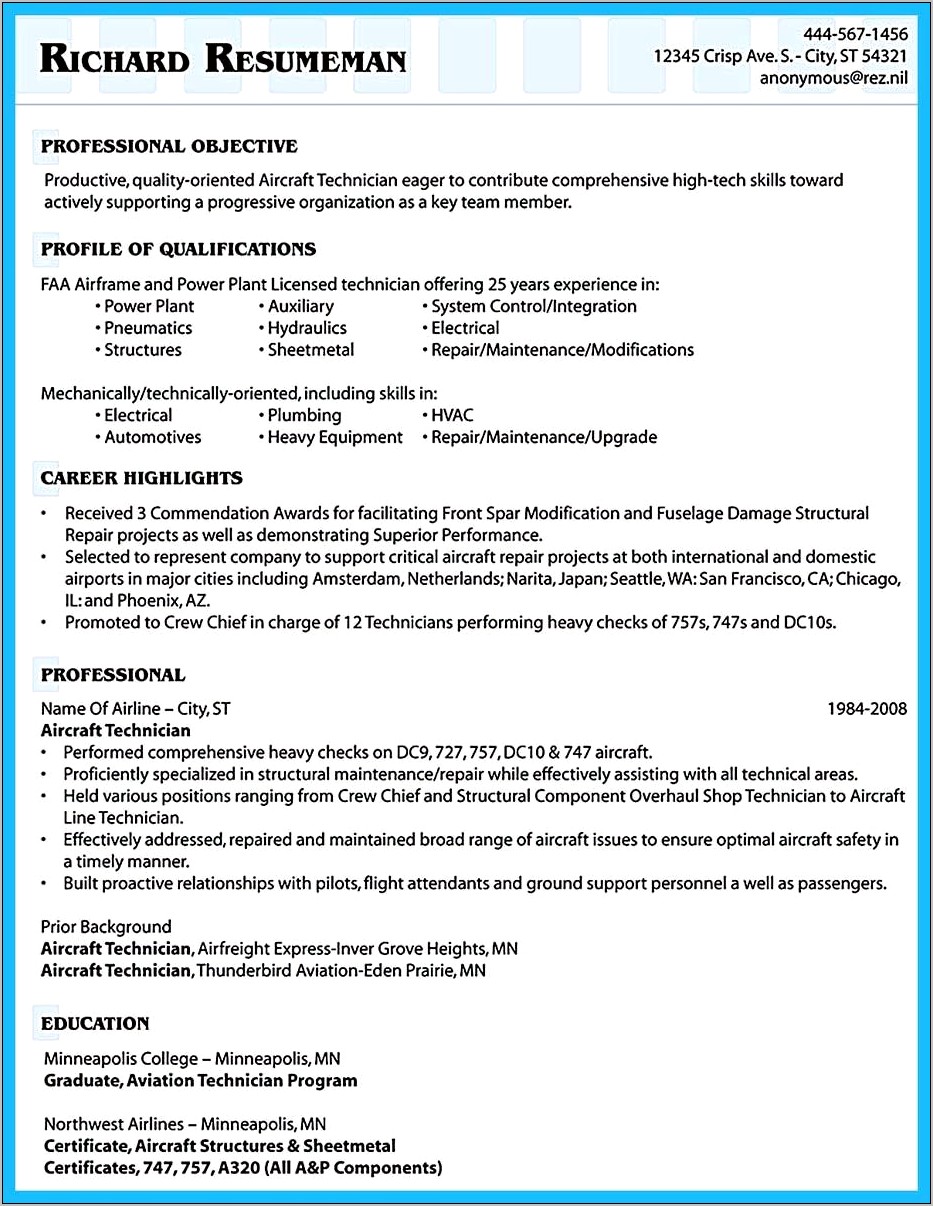 Electrical Line Worker Skills For Resume