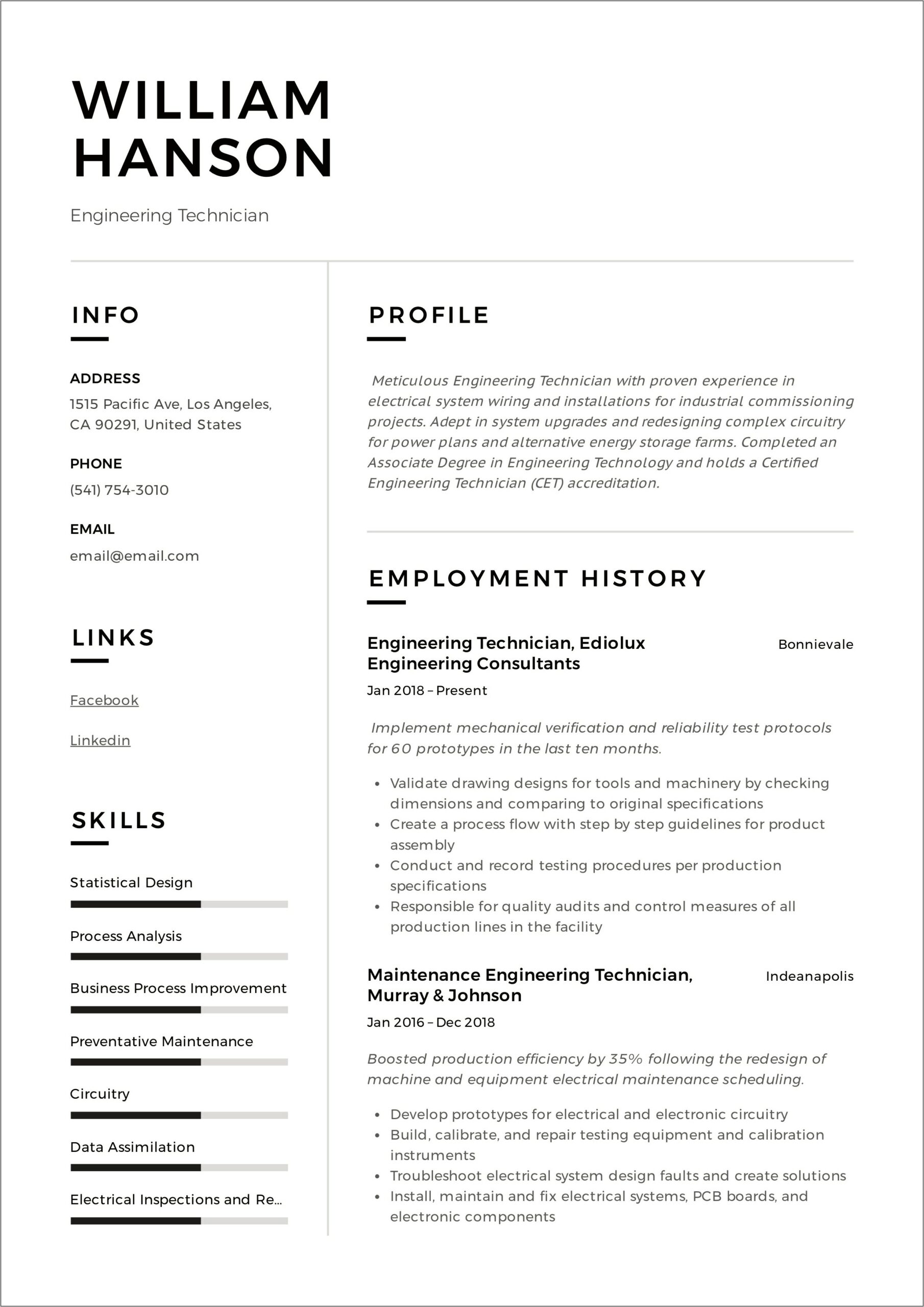 Electrical Maintenance Engineer Oil And Gas Sample Resume