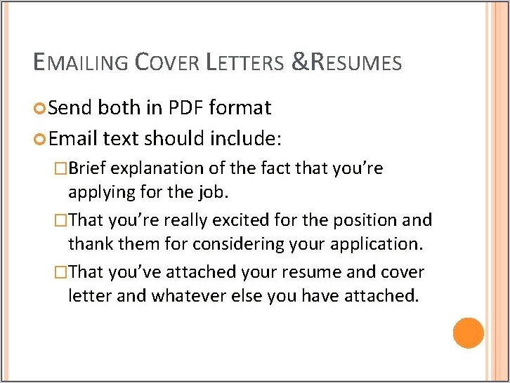Email Accompanying Resume And Cover Letter