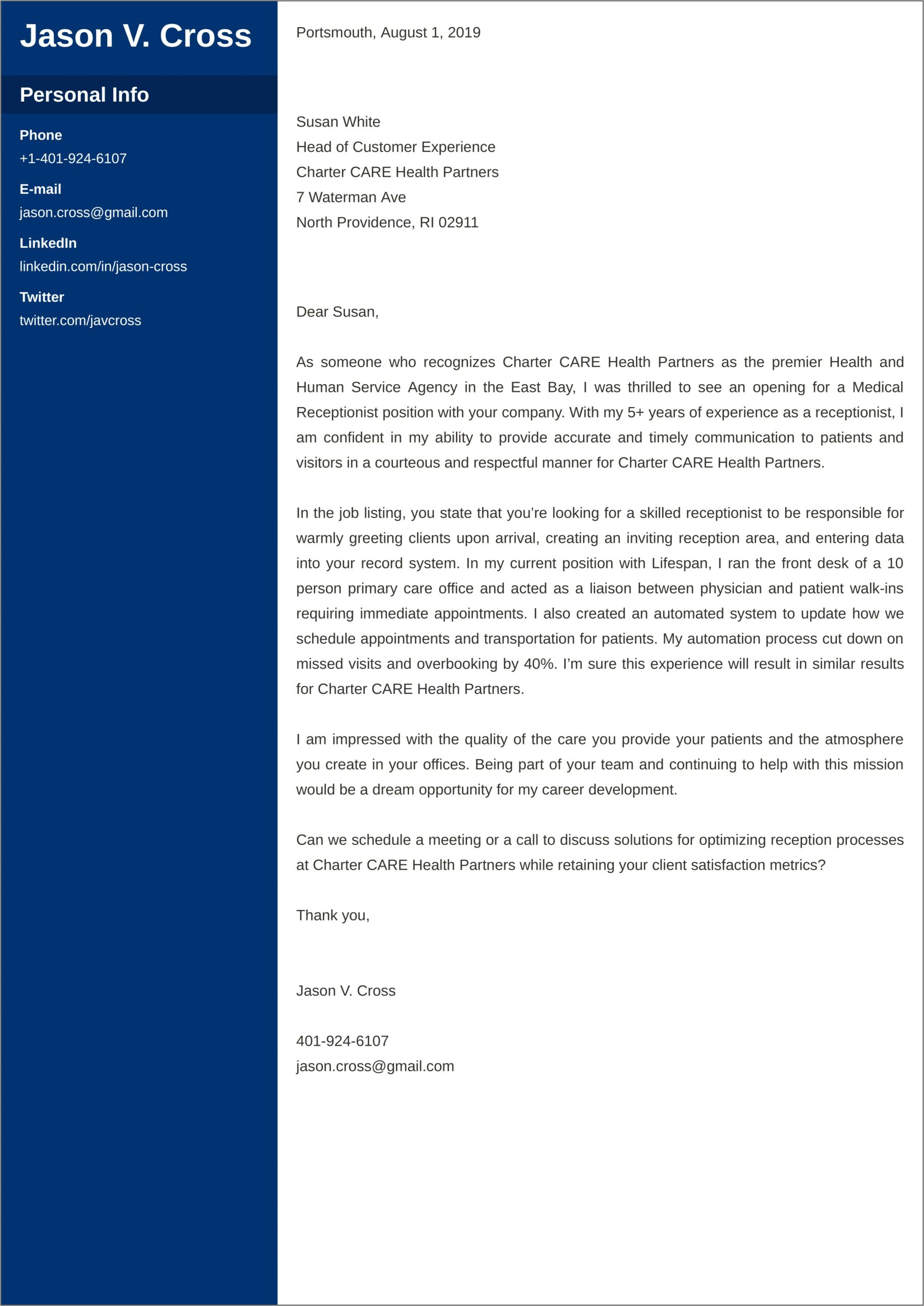 Email Cover Letter And Resume Sample