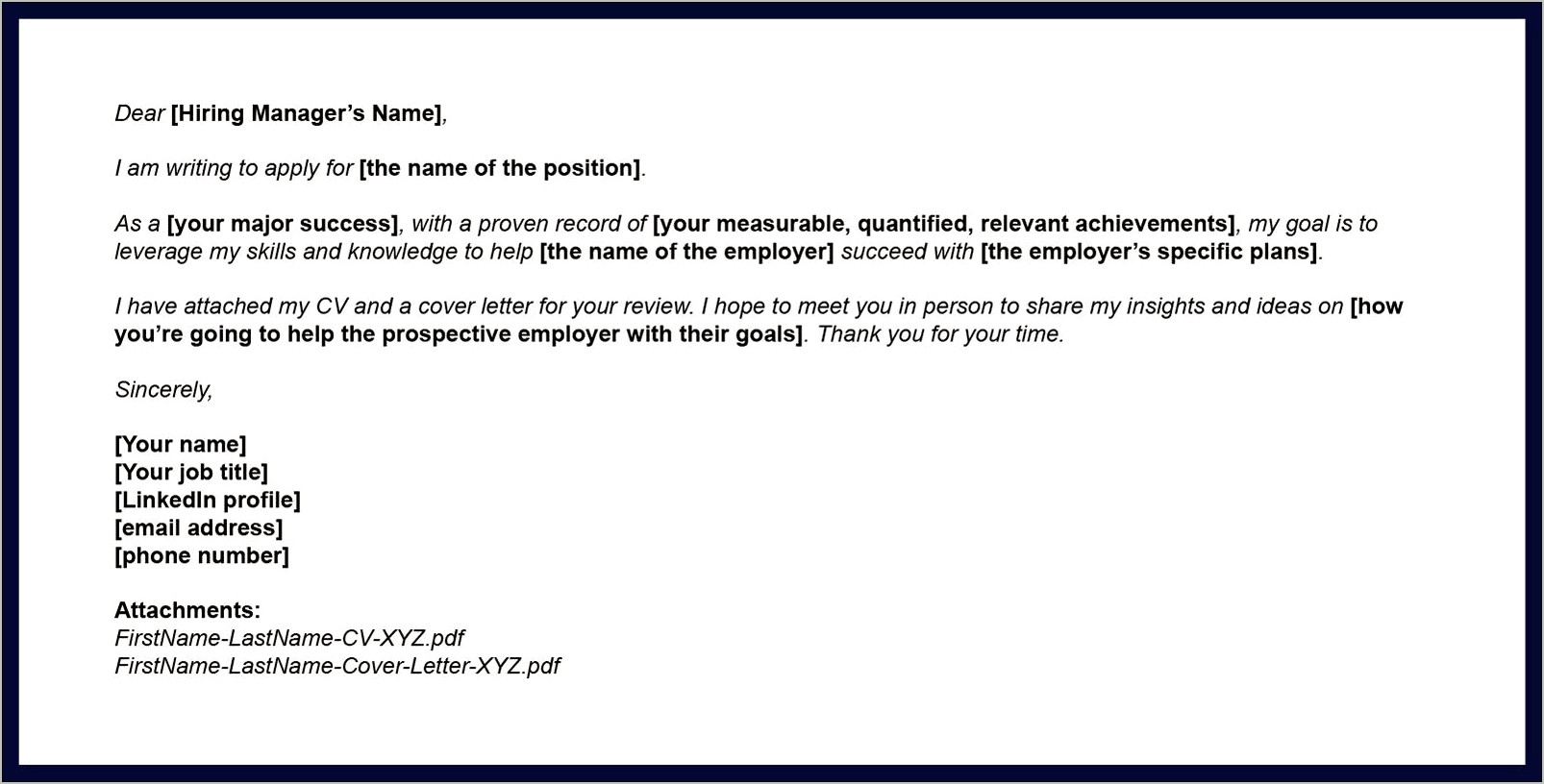 Email For Attaching Resume And Cover Letter