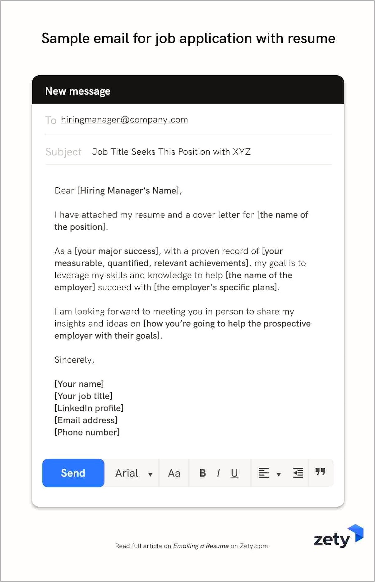 Email Message Examples For Sending Resume