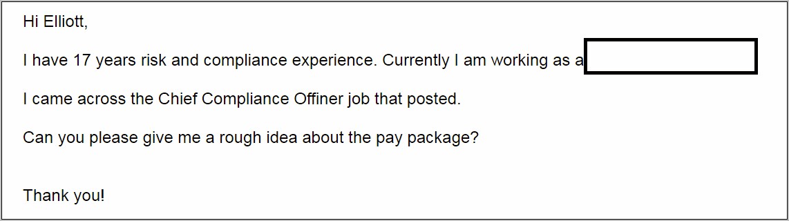 Email Sending Resume To Recruiter Sample