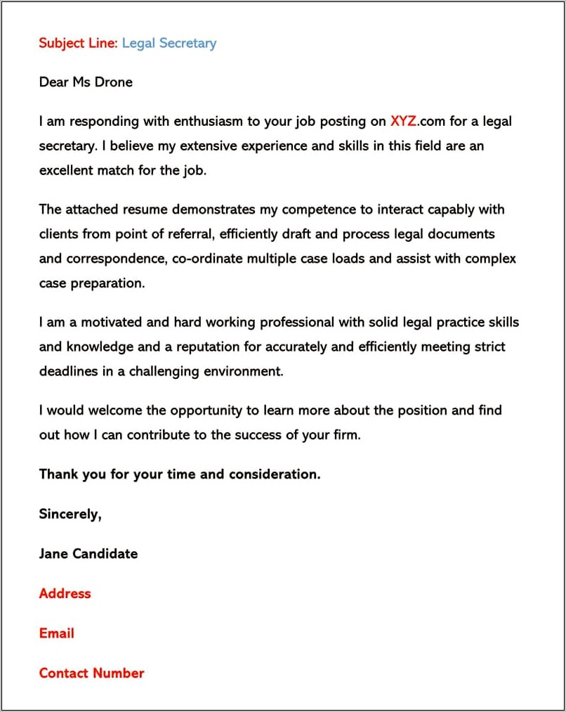Email To Go With Resume And Cover Letter