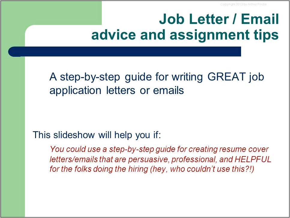 Emailing In A Resume And Cover Letter Advice