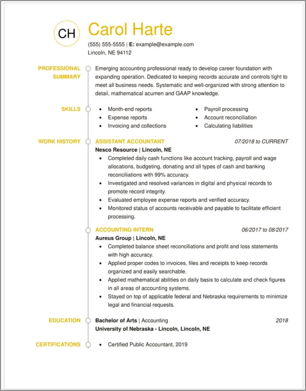 Employment Change Resume Free Template