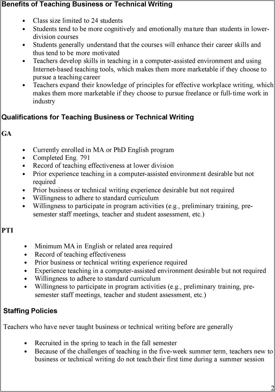 Eng 407a Business And Technical Writing Resume Template
