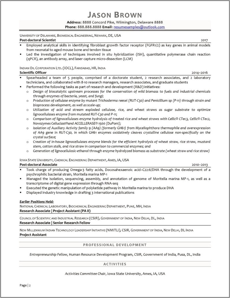 Engineering Phd Resume Examples Graduate Research Assistant