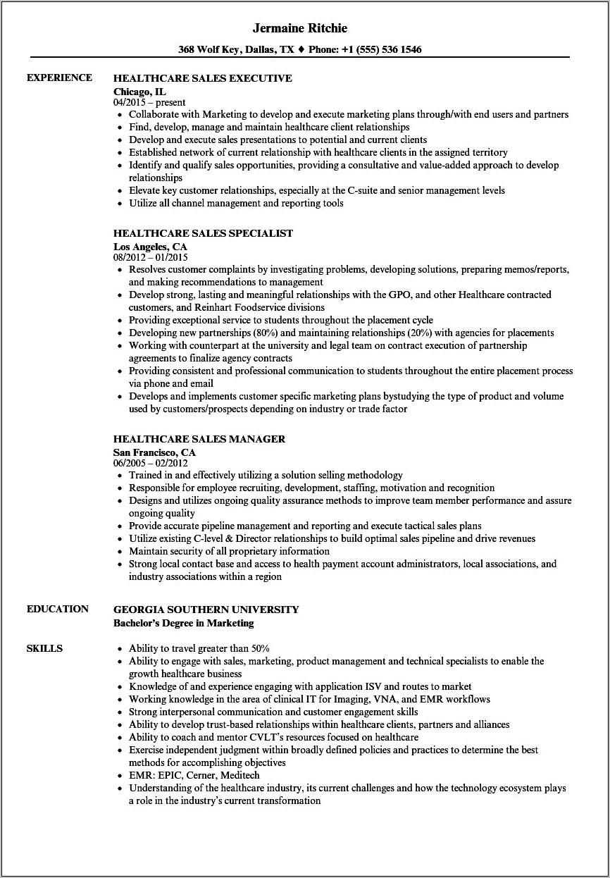 Entry Level Healthcare And Pharmaceutical Resume Samples