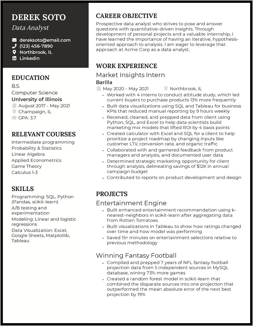 Entry Level It Resume Template Download