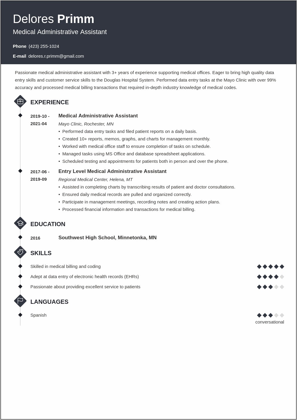 Entry Level Medical Assistant Resume Examples