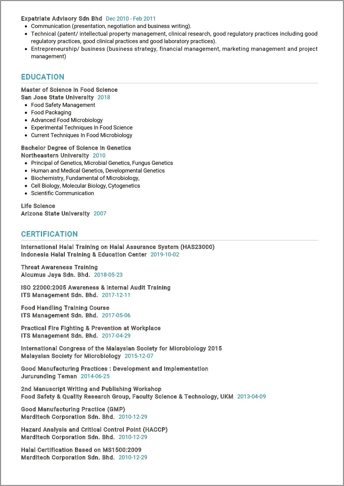 Entry Level Microbiology Resume Template Free