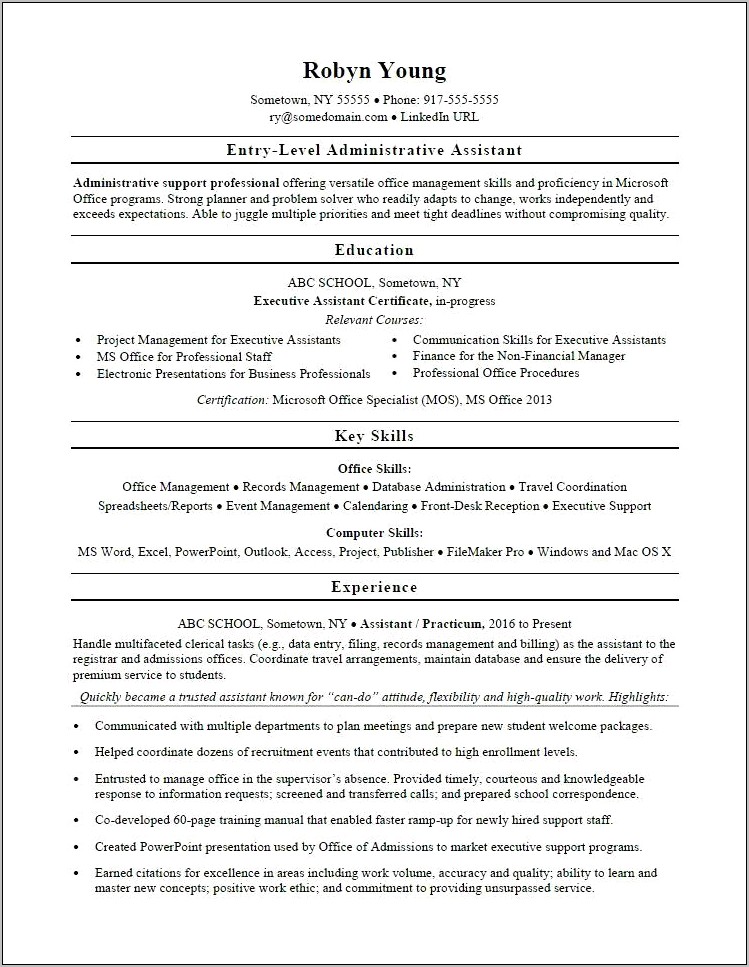 Entry Level Recruiter Resume No Experience