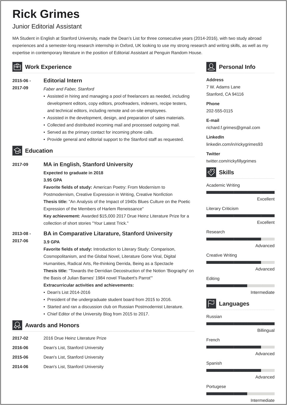Entry Level Resume For The Best Companies