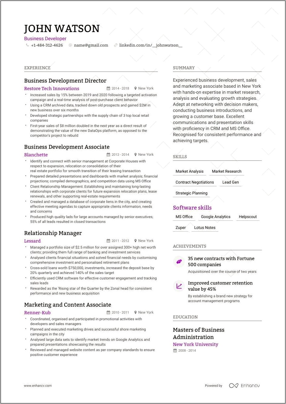Entry Level Sales And Marketing Resume Examples