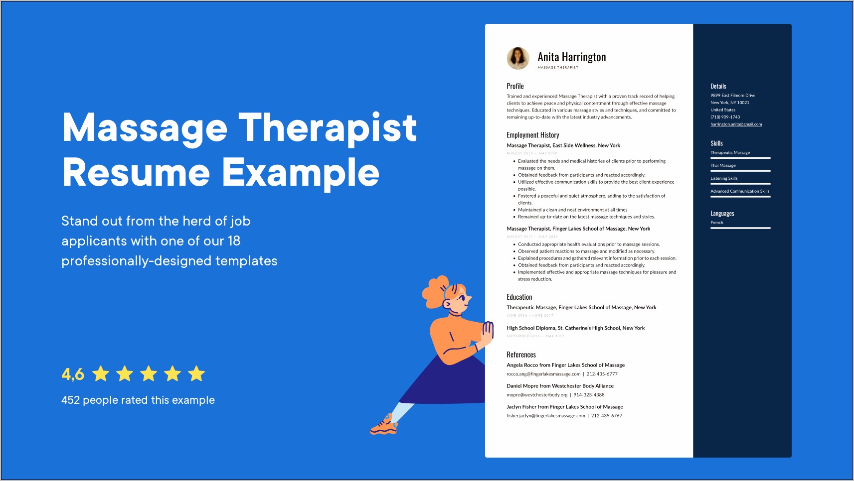 Esthetician And Massage Therapist Resume Sample