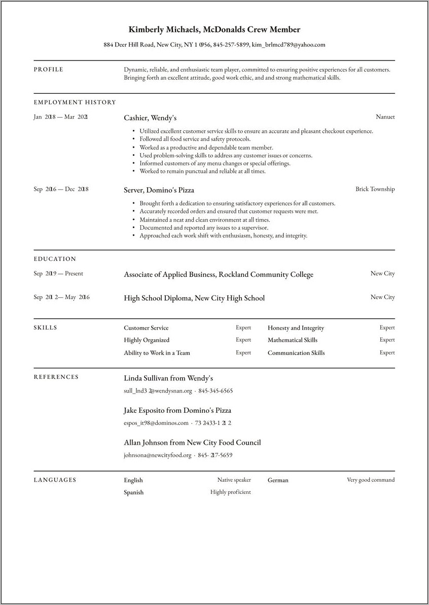 Example Dynamic Team Environment For Resume
