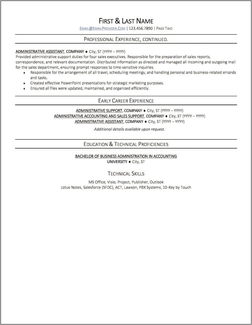 Example Federal Resume For Administrative Specialist