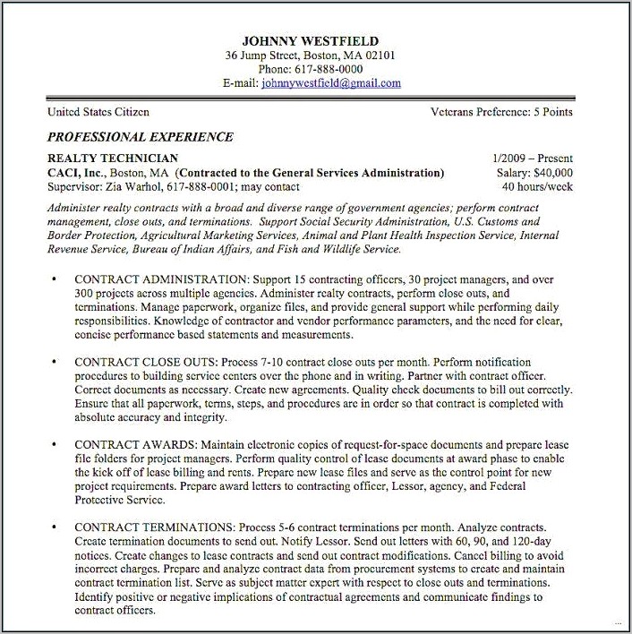 Example Of 2210 Federal Resume With Ksa